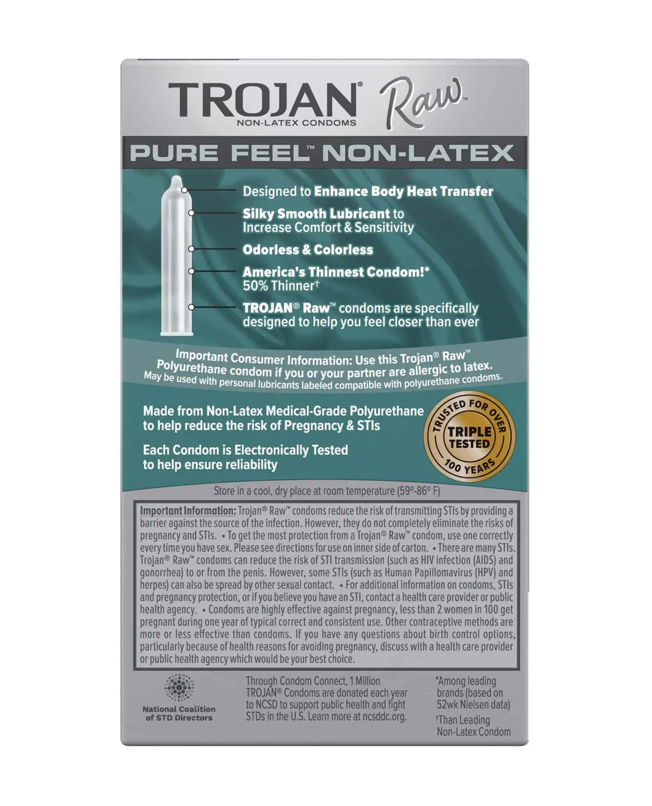 Trojan Raw Condoms - Pack of 10 - Image 2