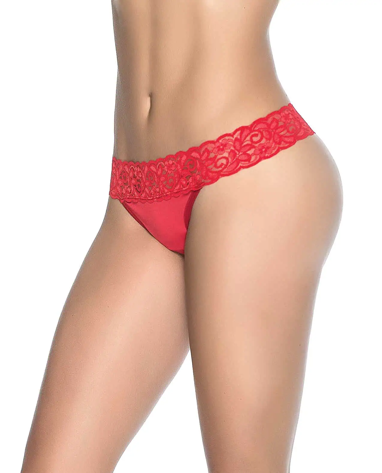 Lace Trim Thong Red SM - Featured Image