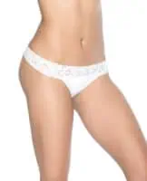 Lace Trim Thong White MD - Image 1