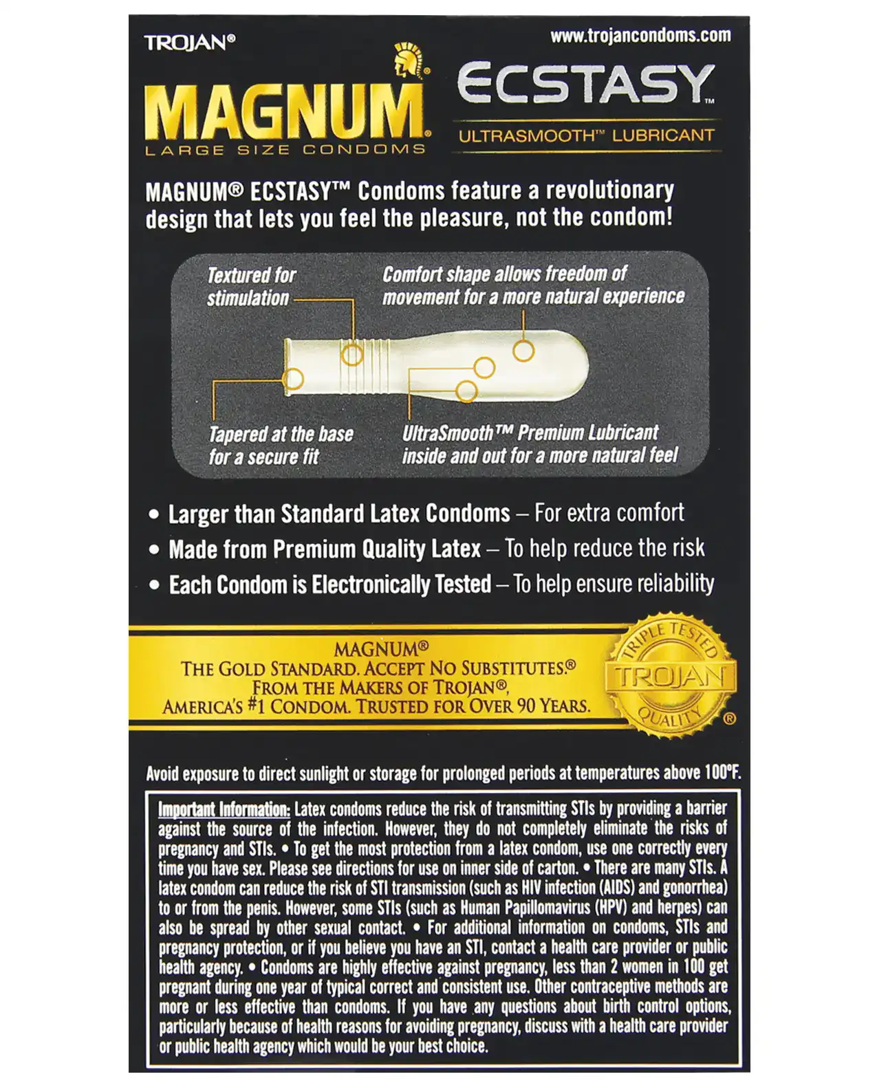 Trojan Magnum Ecstasy Condoms - Box of 10 - Image 2