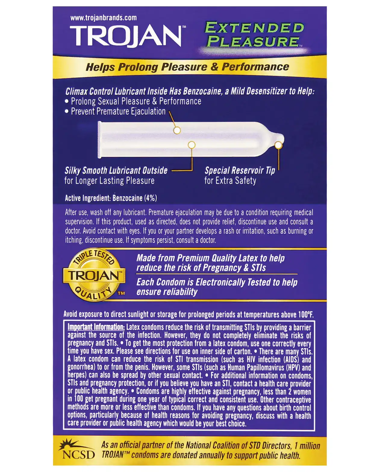 Trojan Extended Pleasure Condoms - Box of 12 - Image 2