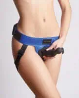 Strap On Me Leatherette Curious Harness - Metallic Blue - Image 3