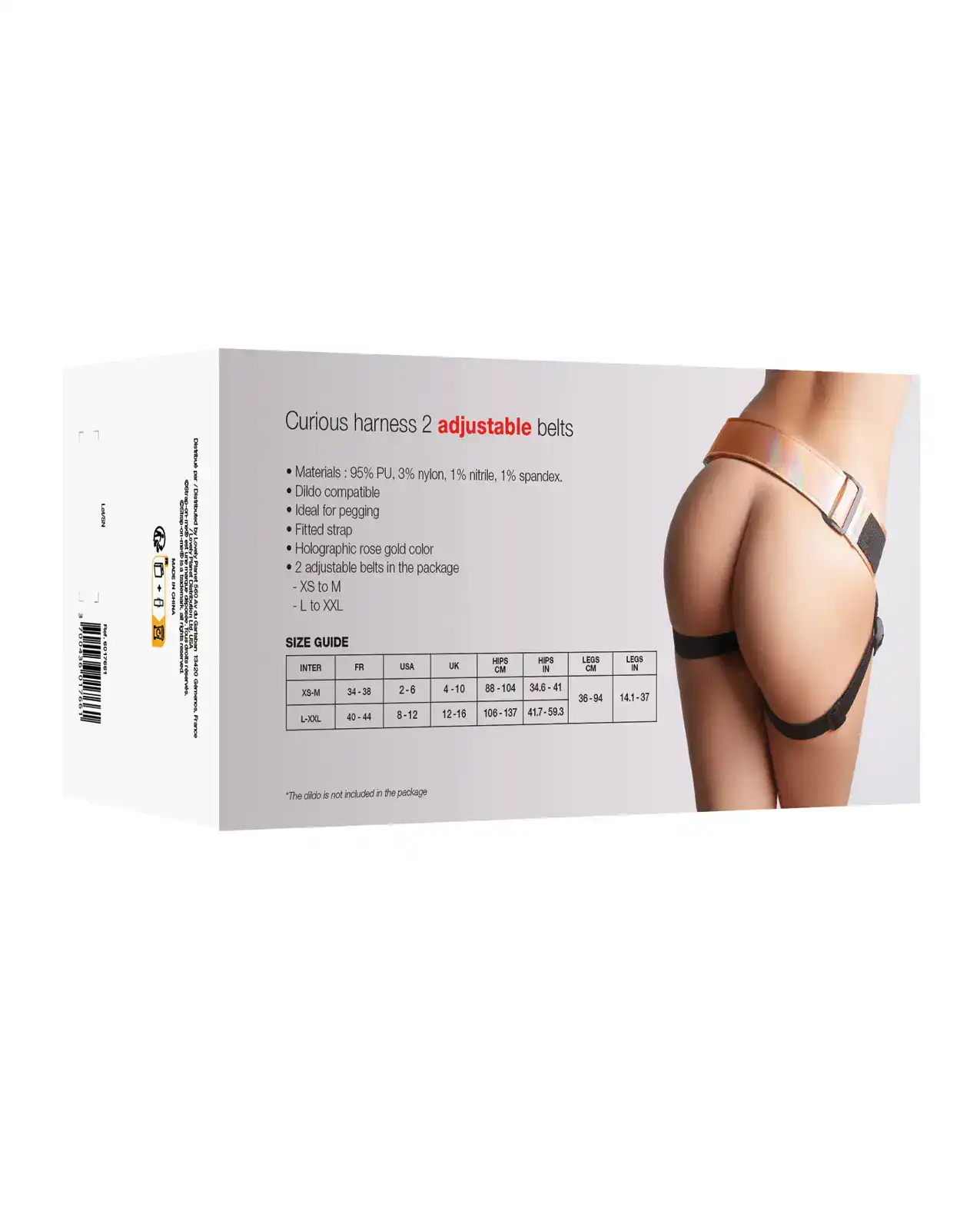 Strap On Me Leatherette Curious Harness - Rose Gold Holographic - Image 2