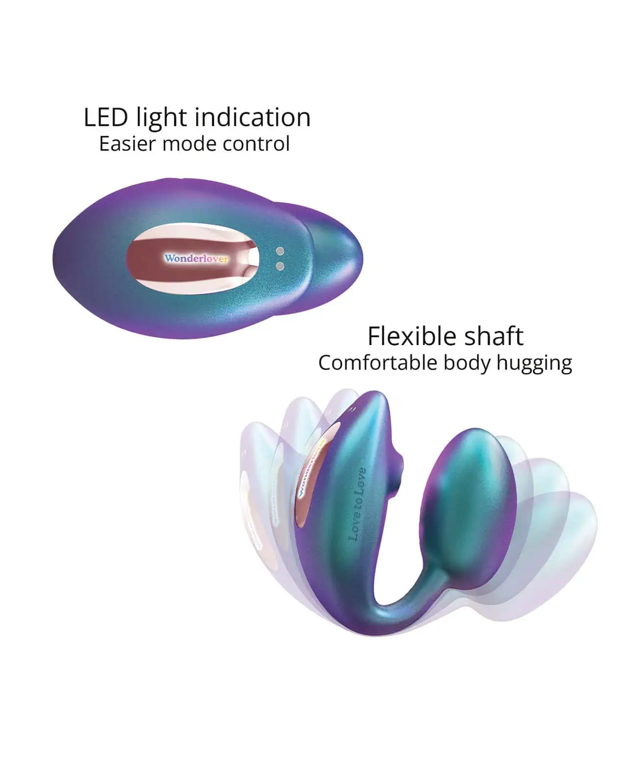 Love to Love Wonderlover Dual Stimulator - Iridescent Turquoise - Image 4