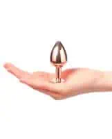 Dorcel Aluminium Bejeweled Diamond Plug - Rose Gold Small - Image 4