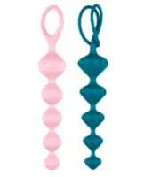 Satisfyer Soft Silicone Beads - Blue & Pink - Image 3