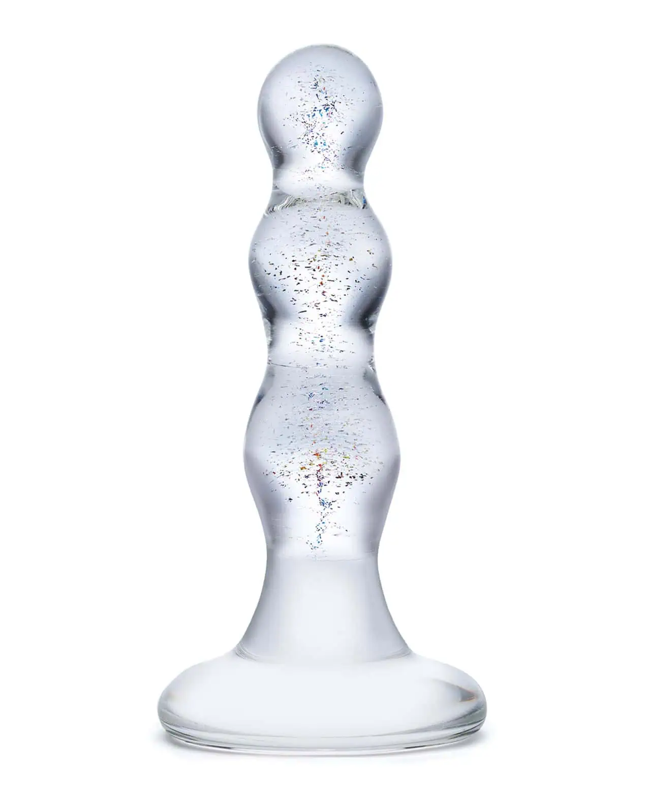 Glas Triple Play Beaded Butt Plug - Clear - Image 4