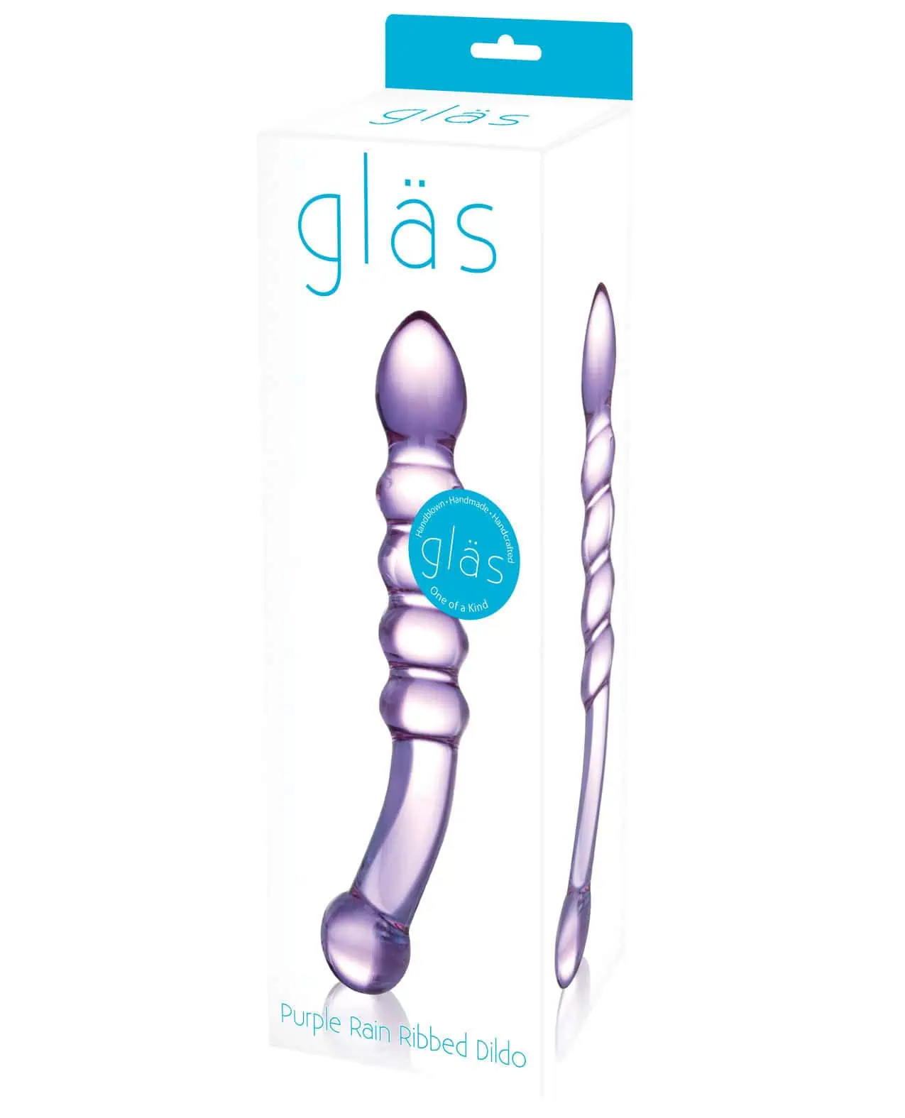 Glas Purple Rain Ribbed Glass Dildo - Image 3