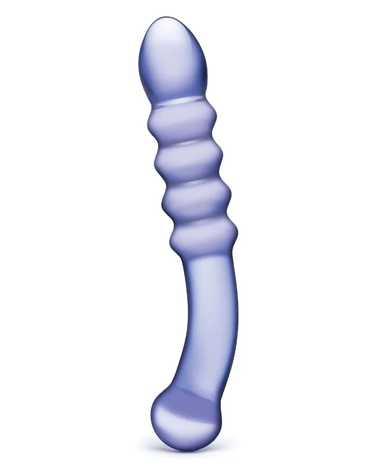 Glas Purple Rain Ribbed Glass Dildo - Image 4