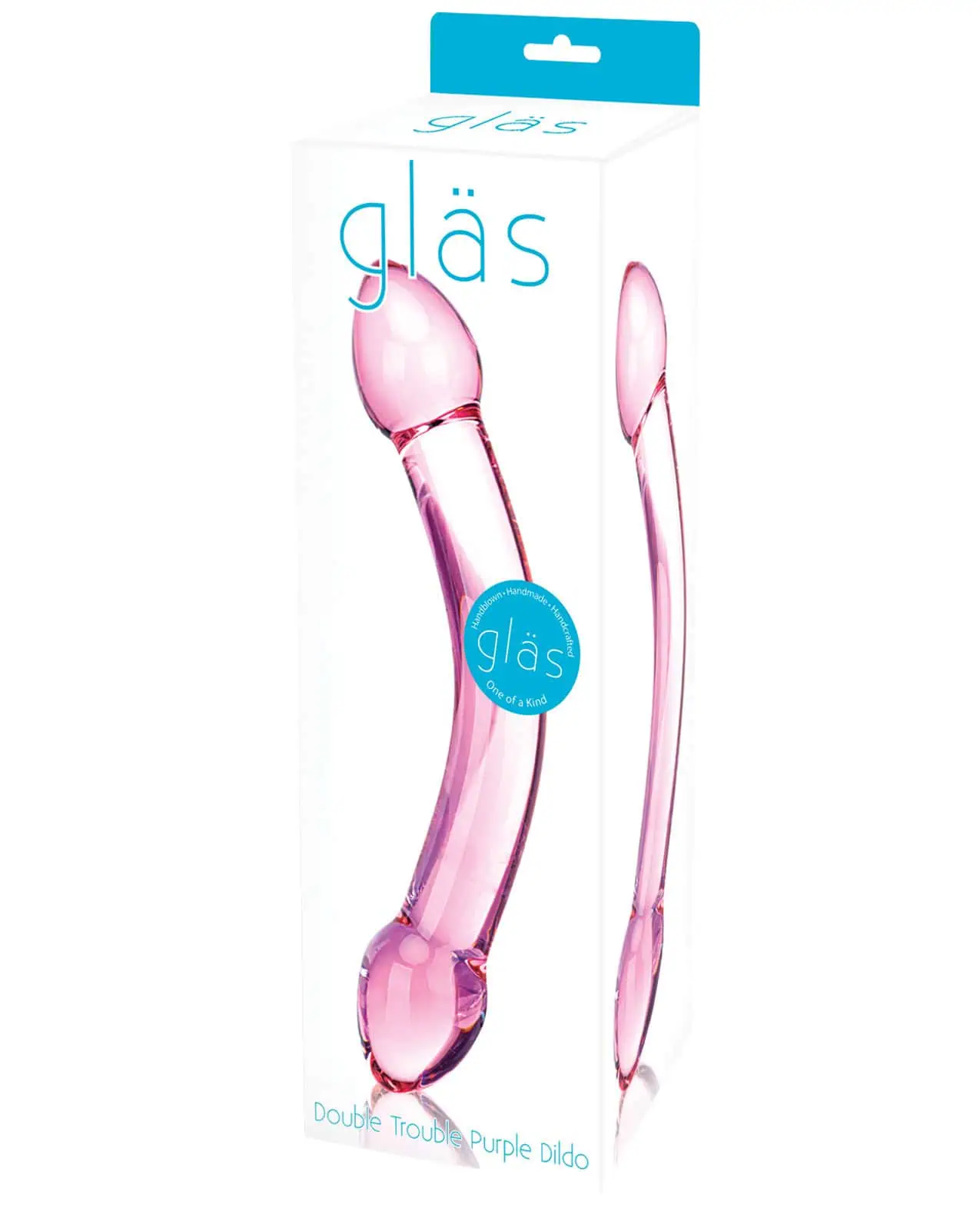 Glas Double Trouble Glass Dildo - Purple - Image 3