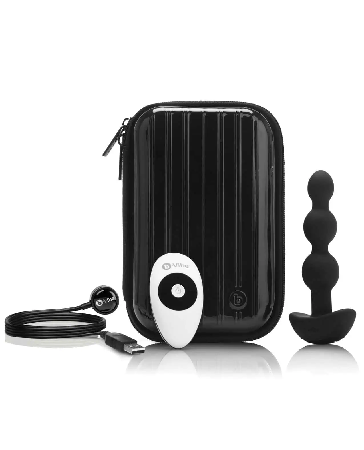 B-Vibe Remote Triplet Anal Beads - Black - Image 3