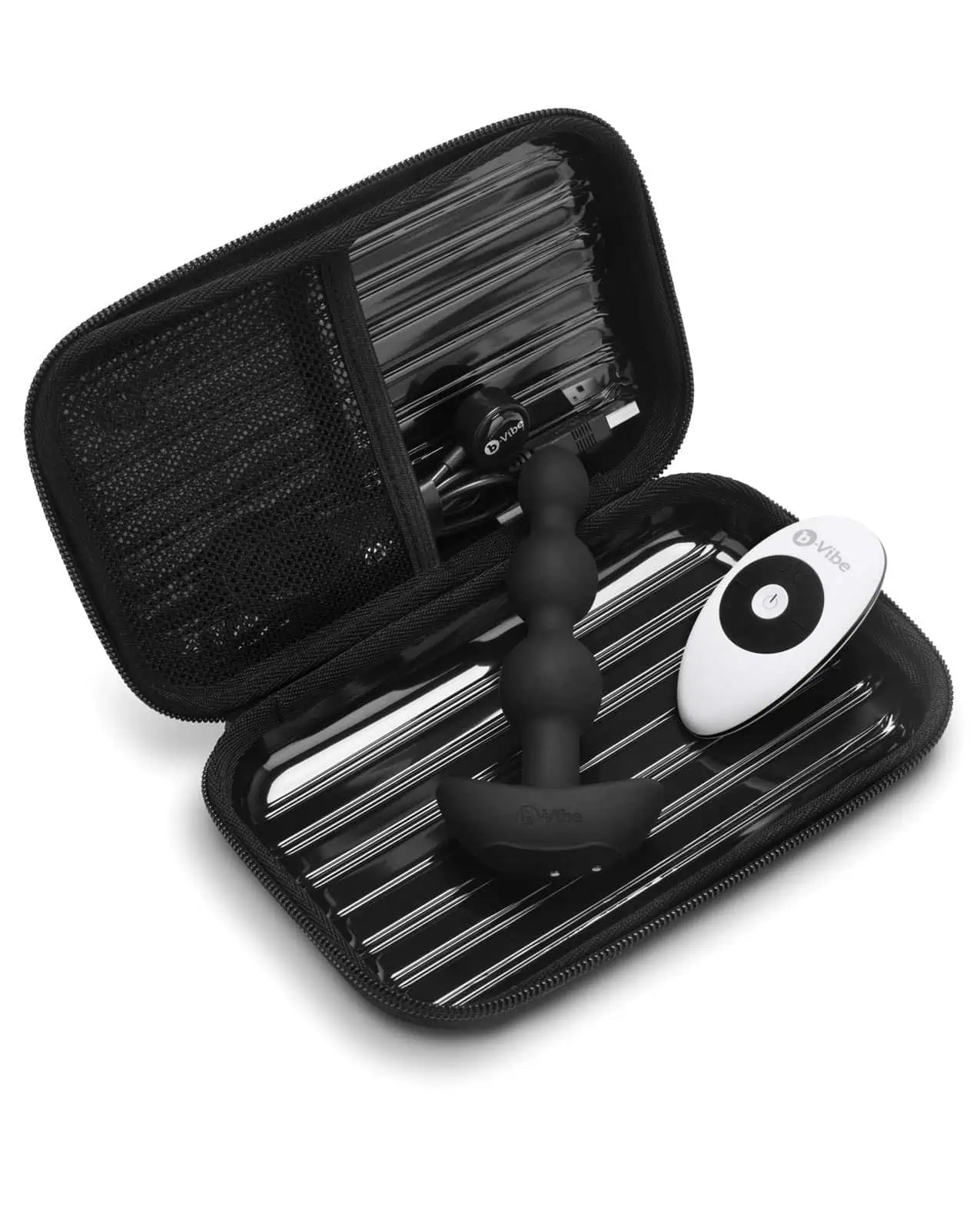 B-Vibe Remote Triplet Anal Beads - Black - Image 4