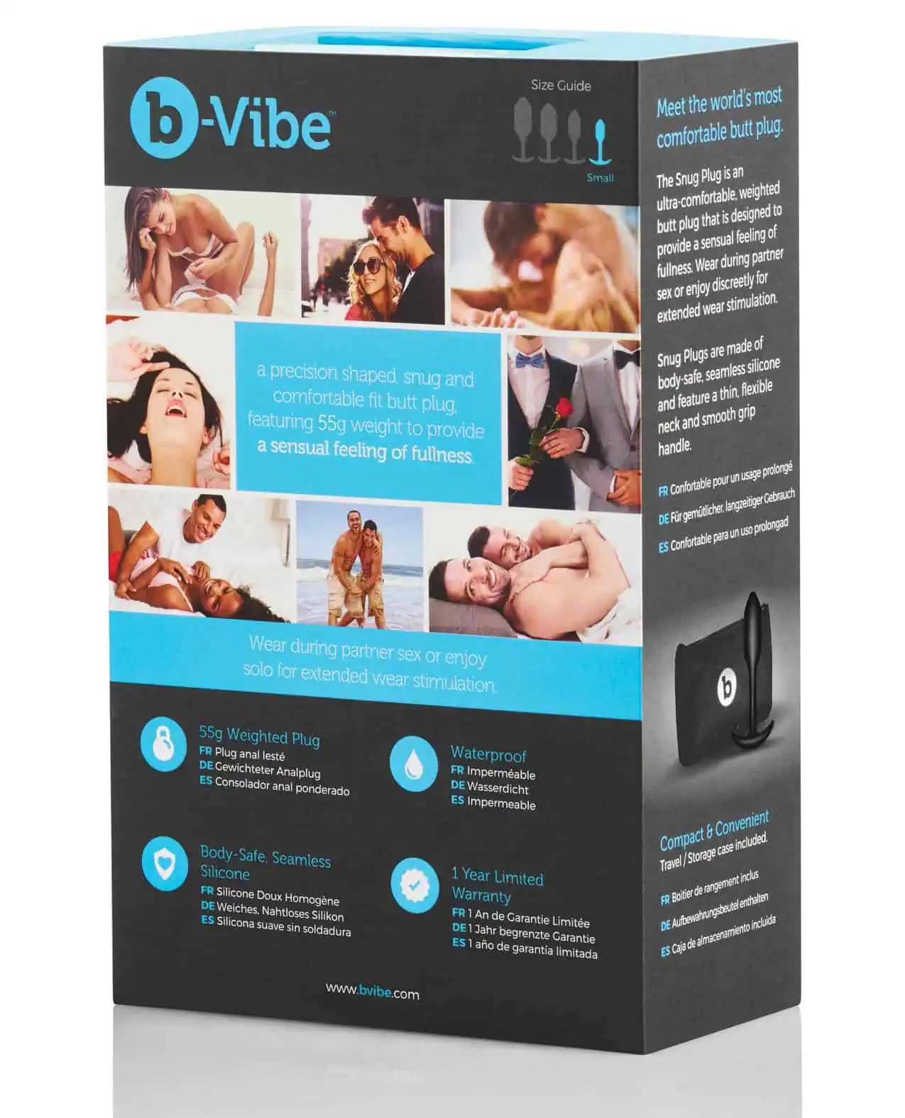 b-Vibe Weighted Snug Plug 1 - .55 g Black - Image 4