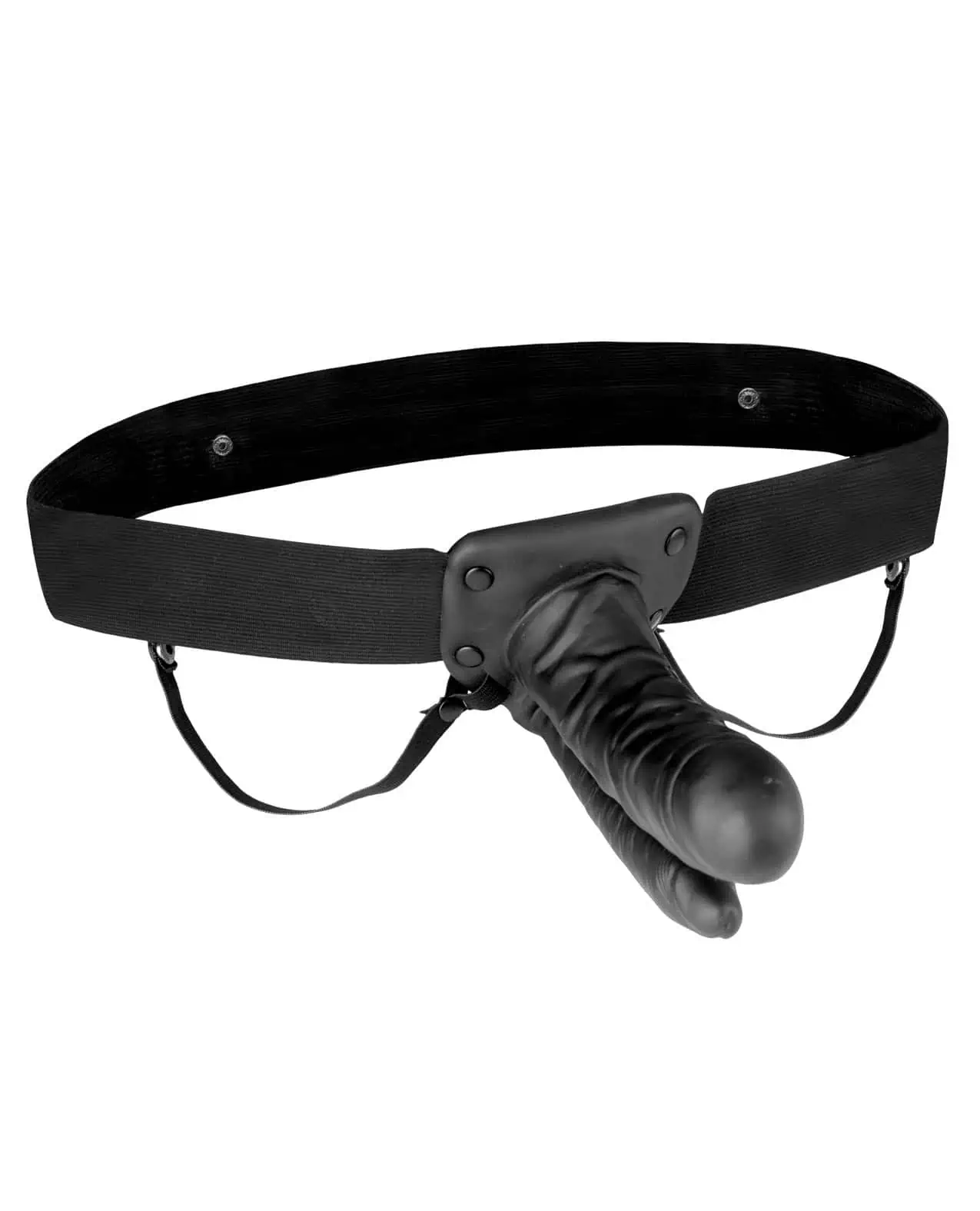Lux Fetish Unisex Vibrating Hollow Double Penetration Strap On Dildo - Image 2