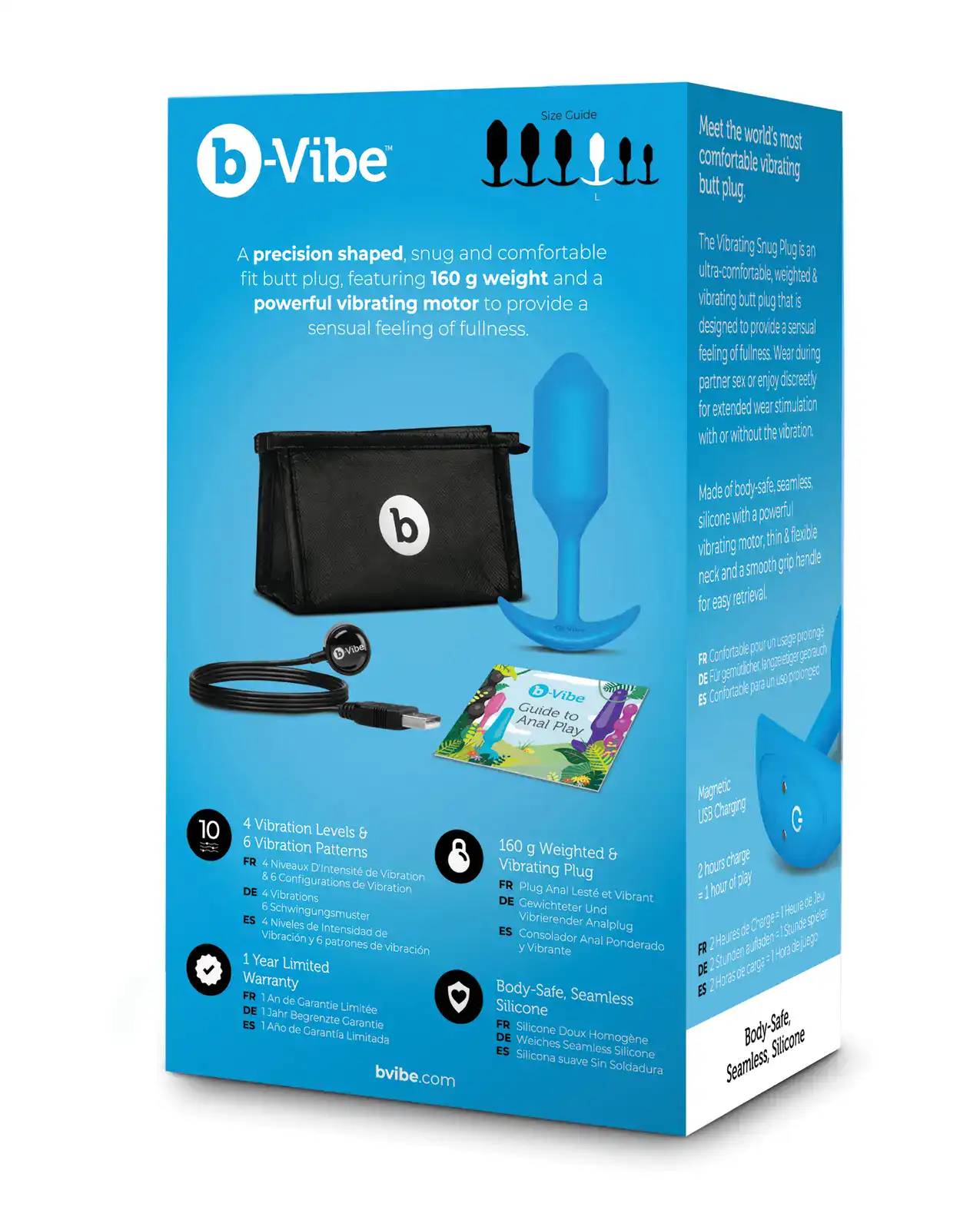 b-Vibe Vibrating Snug Plug - Blue Large - Image 2