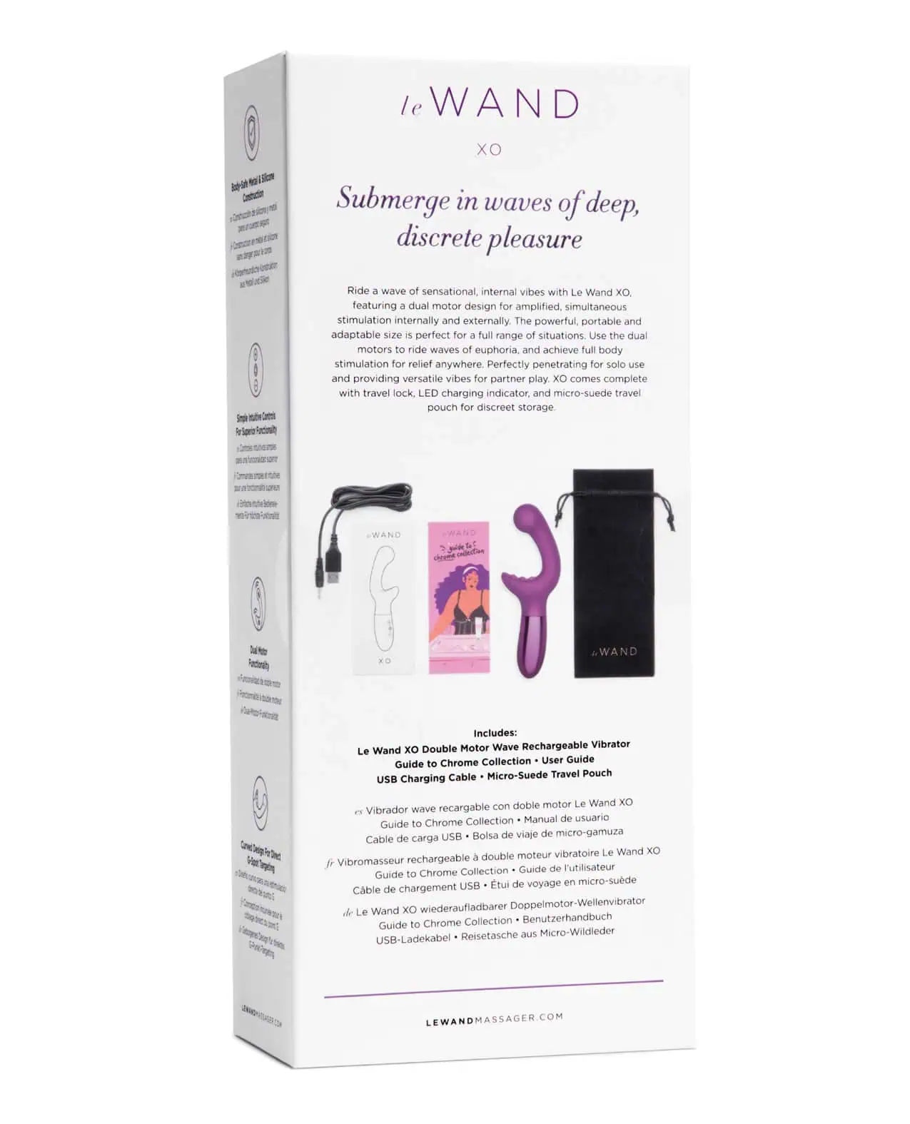 Le Wand XO Double Motor Wave Rechargeable Vibrator - Cherry - Image 2