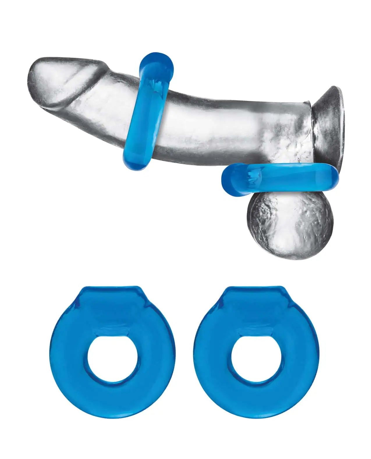 Blue Line C & B Ultra-Stretch Stamina Endurance Ring - Jelly Blue Pack of 2 - Image 4