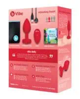 b-Vibe Vibrating Heart Plug M/L - Red - Image 3