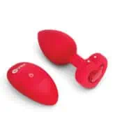 b-Vibe Vibrating Heart Plug M/L - Red - Image 4
