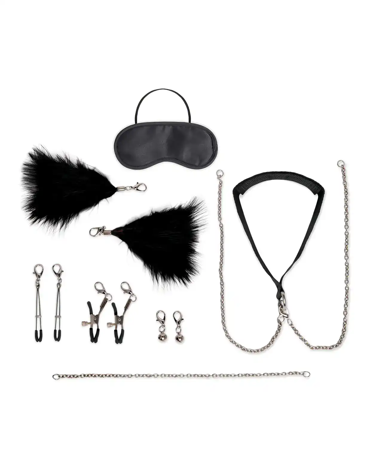 Lux Fetish 12 pc Interchangeable Collar & Nipple Clips Set - Image 2