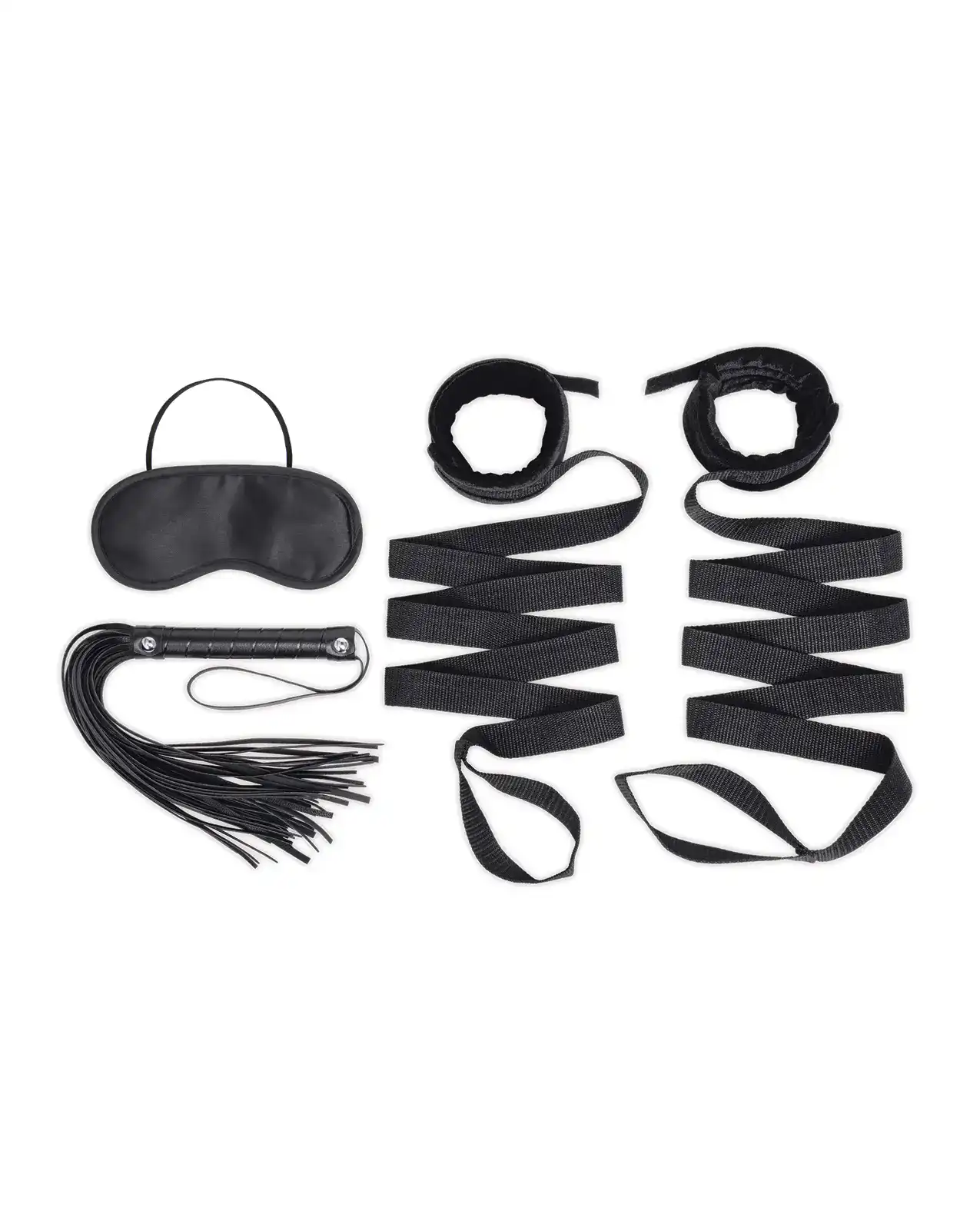 Lux Fetish 4 Pc Bondage Strap & Flogger Kit - Image 2