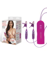 Lux Fetish Vibrating Nipple Clamps w/Wired Remote Control - Image 1