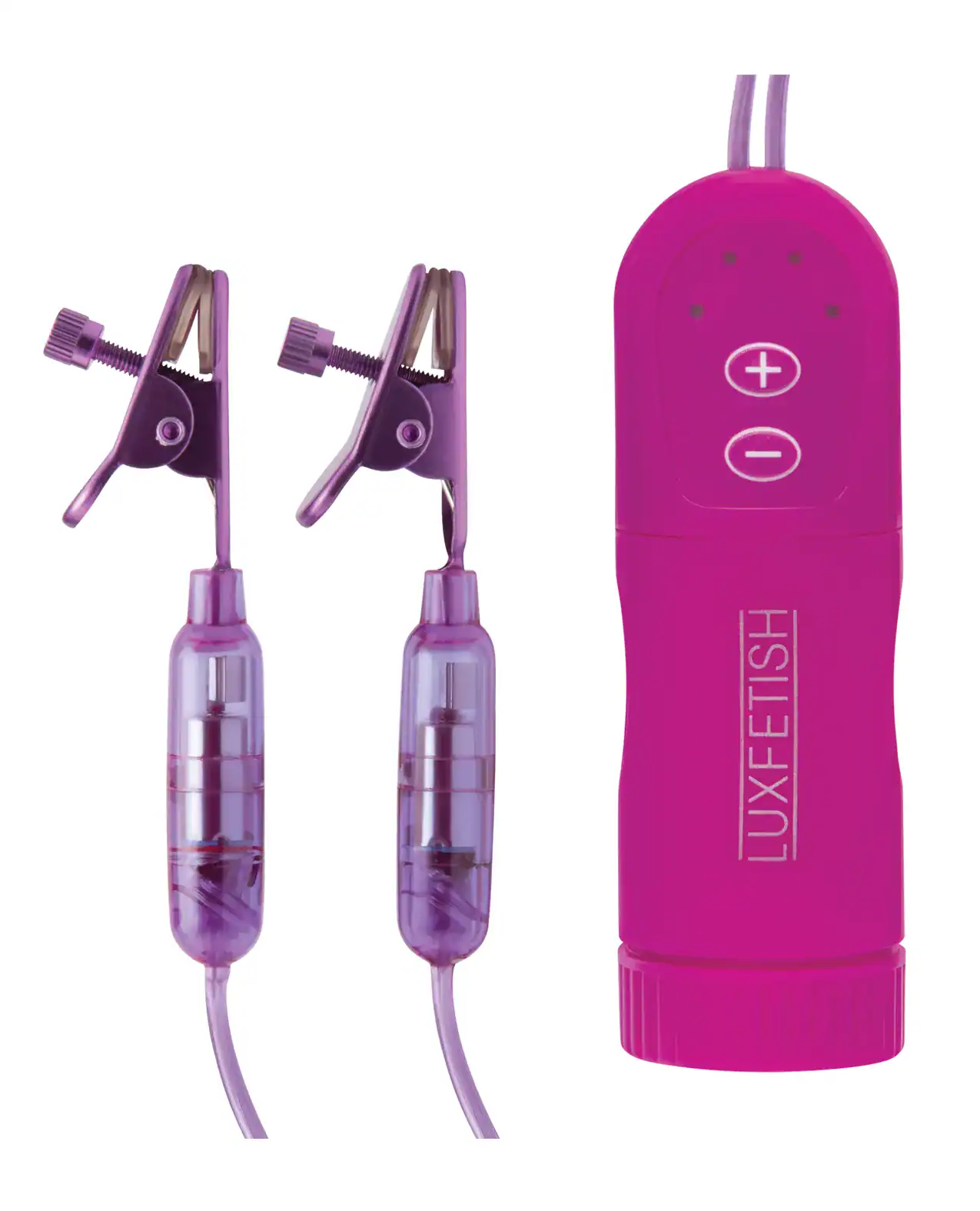 Lux Fetish Vibrating Nipple Clamps w/Wired Remote Control - Image 2