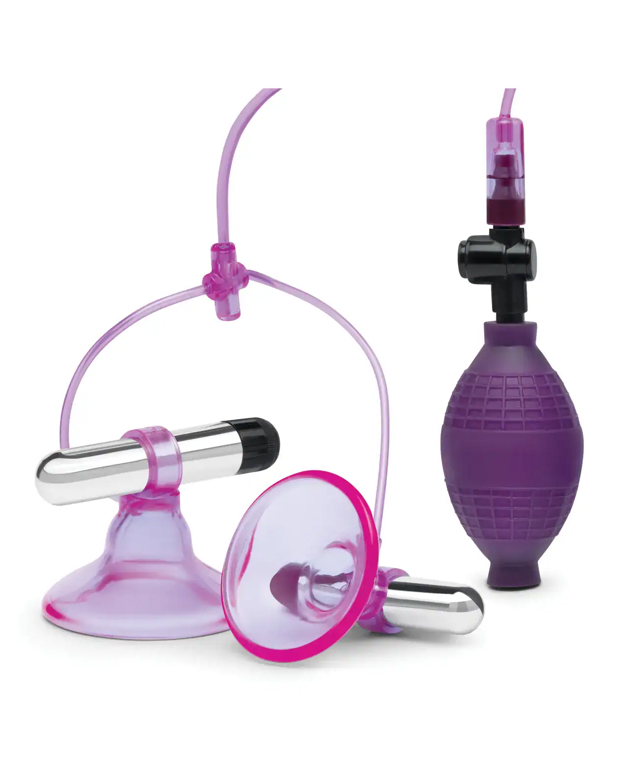 Lux Fetish Vibrating Nipple Suckers w/Quick Release - Image 2