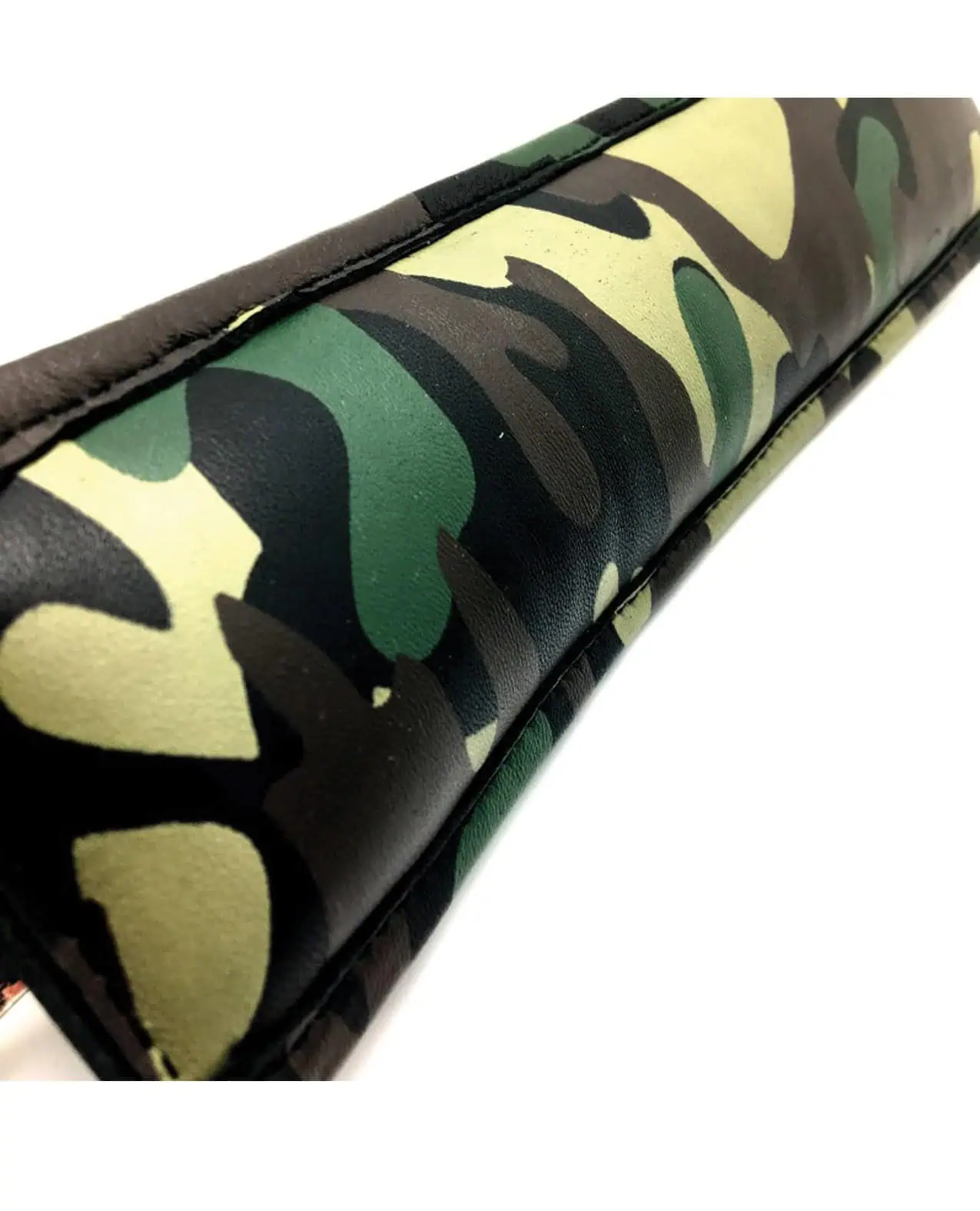 Sensual Sin Leather Padded Wrist Cuffs - Camo Piping - Image 3