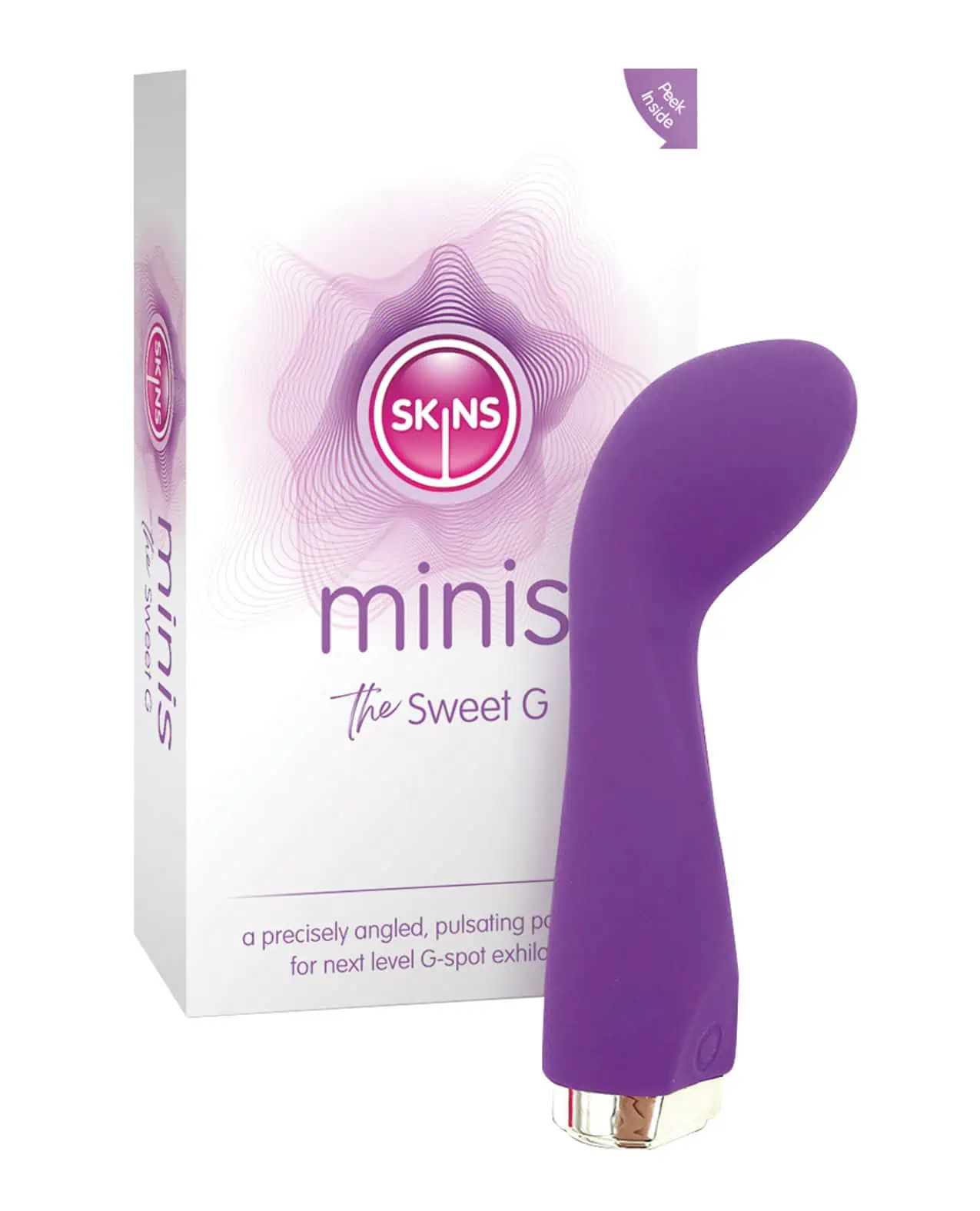 Skins Mini`s The Sweet G Silicone Vibrator - White/Purple - Image 3