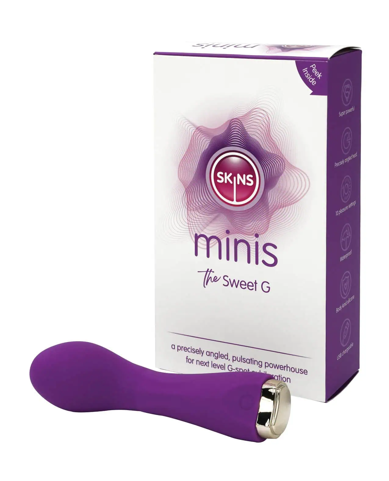 Skins Mini`s The Sweet G Silicone Vibrator - White/Purple - Image 4