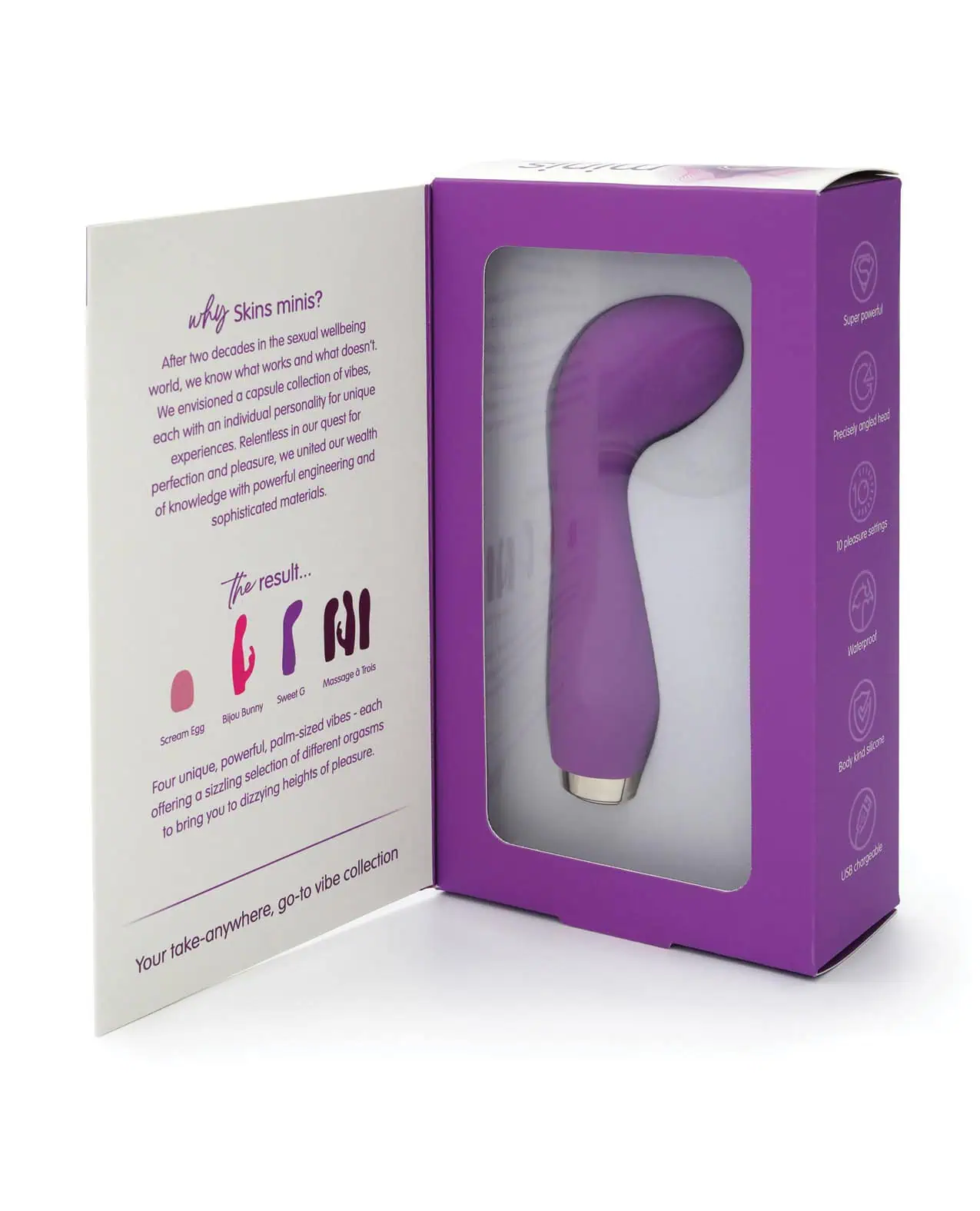 Skins Mini`s The Sweet G Silicone Vibrator - White/Purple - Image 5