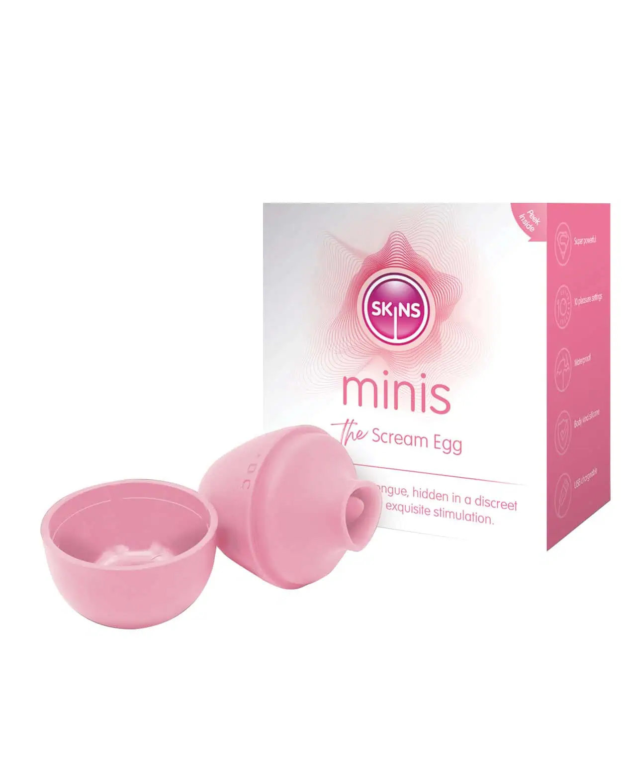 Skins Mini`s The Scream Silicone Egg - White/Pink - Image 3