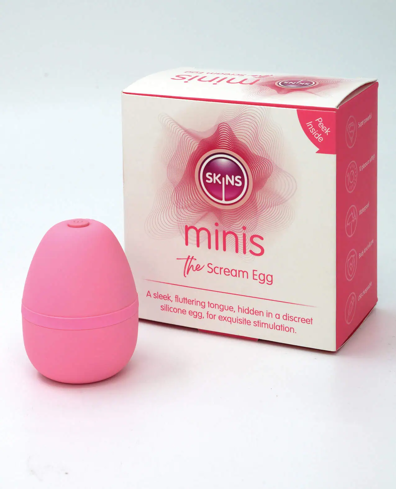 Skins Mini`s The Scream Silicone Egg - White/Pink - Image 4