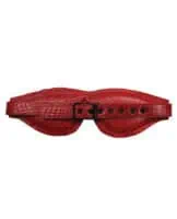 Rouge Large Padded Leather Blindfold - Burgundy - Image 3