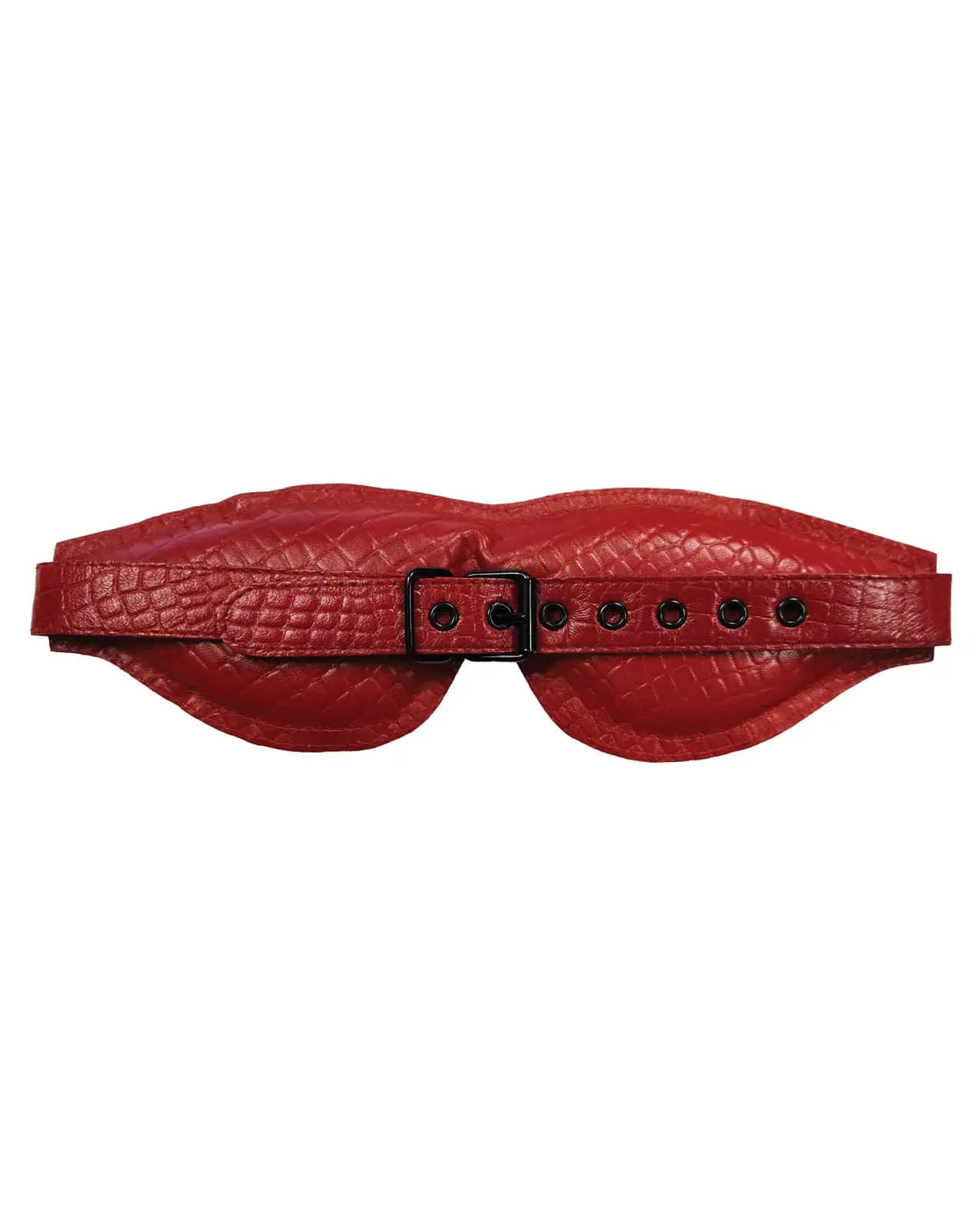 Rouge Large Padded Leather Blindfold - Burgundy - Image 3