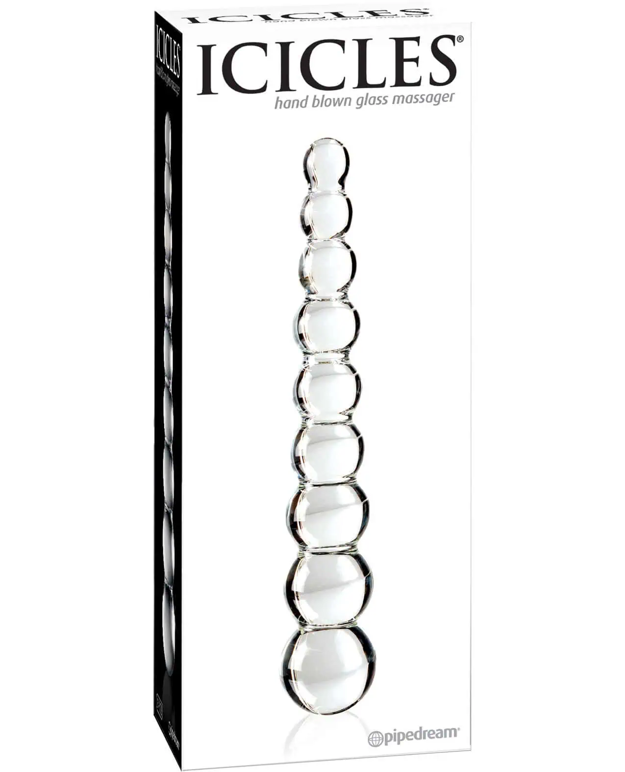 Icicles No. 2 Hand Blown Glass Massager - Clear Rippled - Image 3