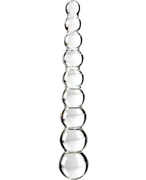 Icicles No. 2 Hand Blown Glass Massager - Clear Rippled - Image 4