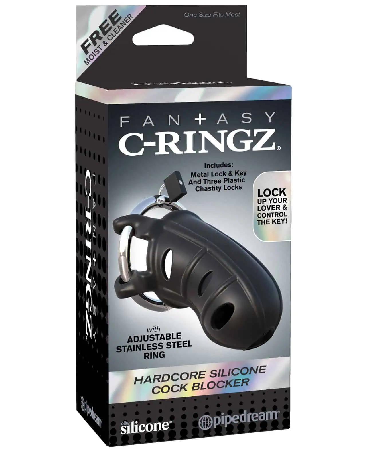 Fantasy C-Ringz Hardcore Silicone Cock Blocker - Black - Image 3