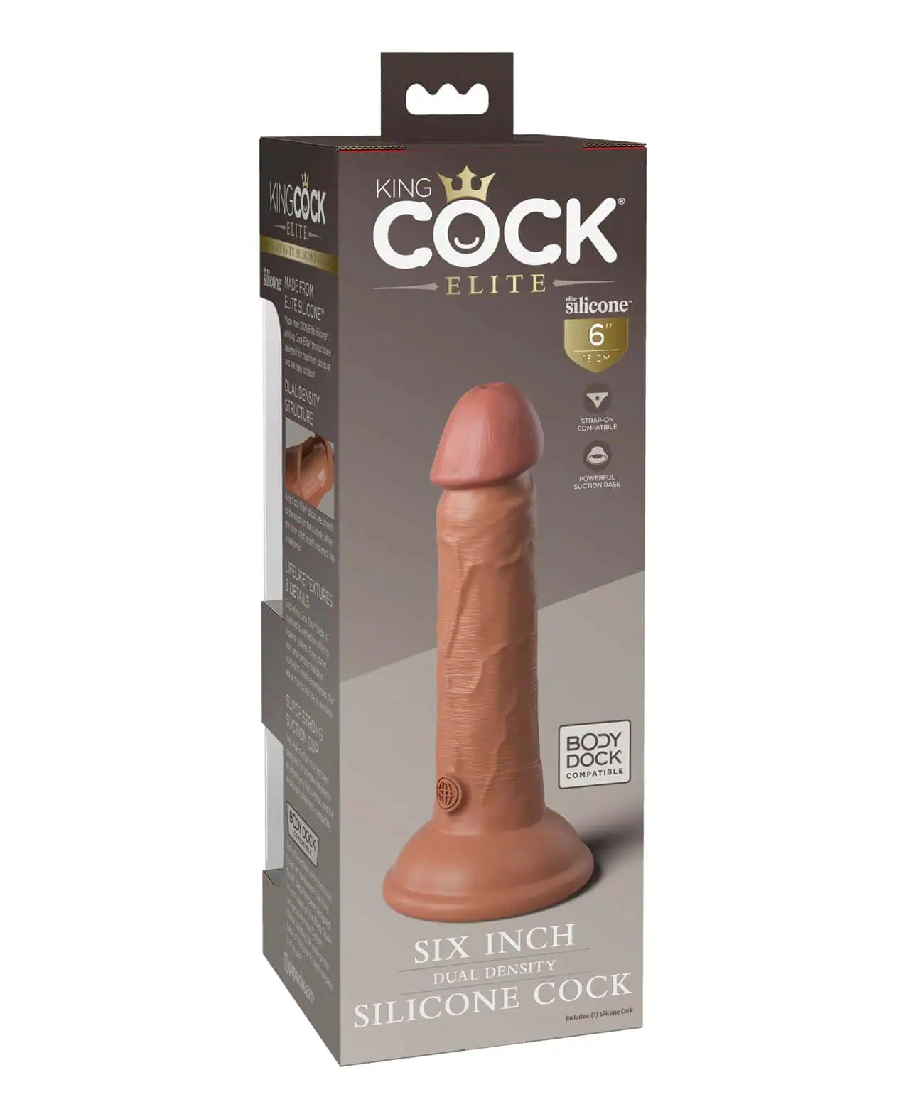 King Cock Elite Dual Density Cock 6 Tan - Image 4