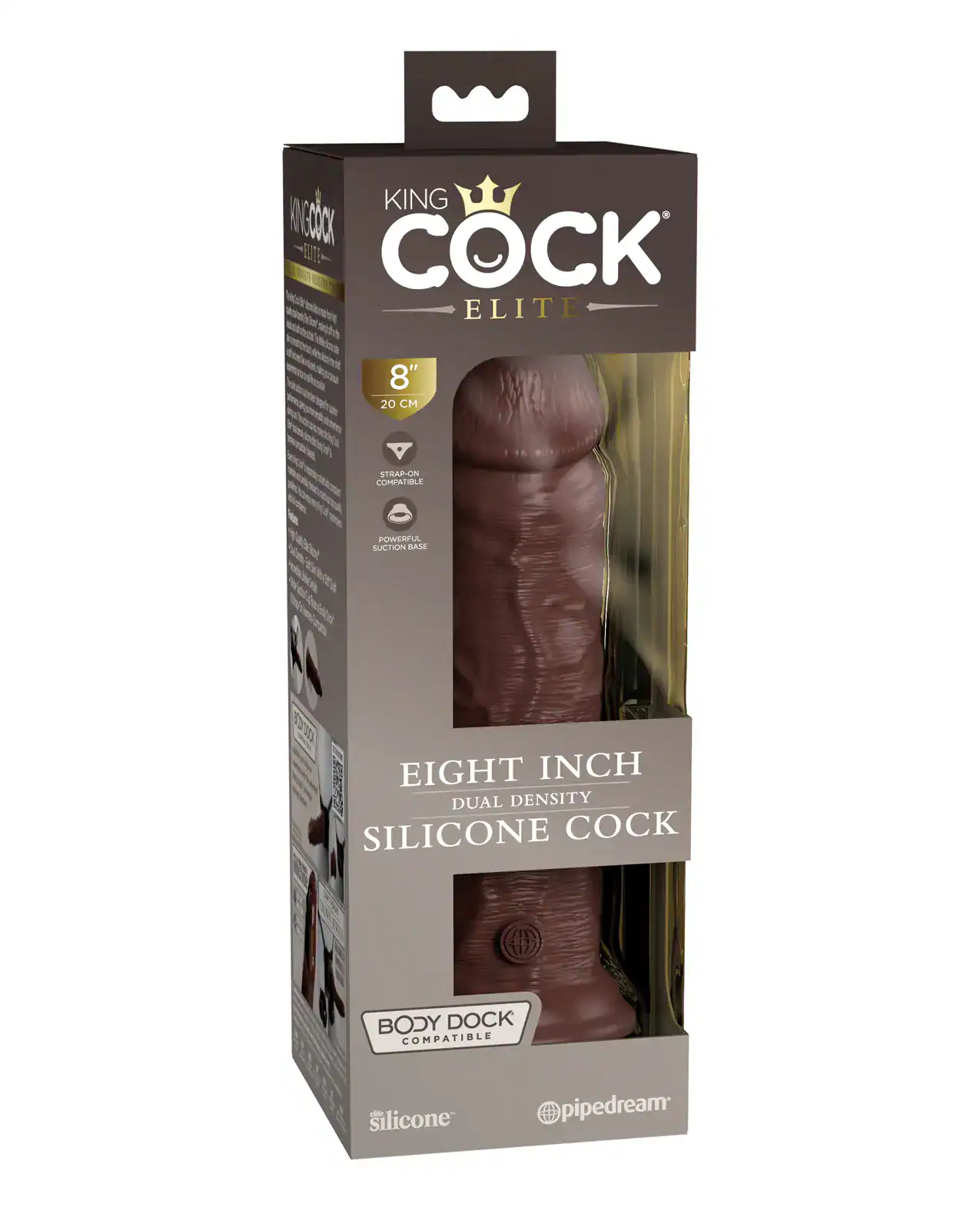 King Cock Elite Dual Dense Cock 8 Brown - Image 3