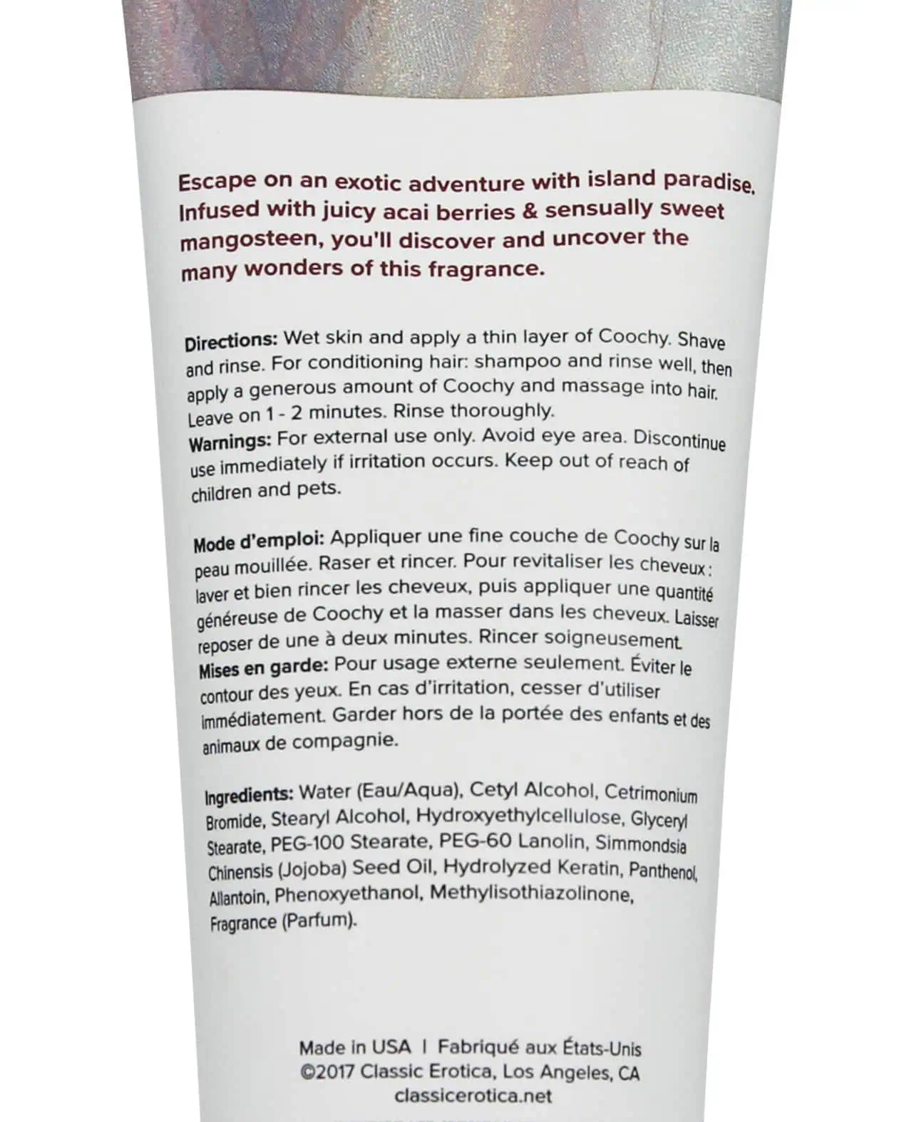 COOCHY Shave Cream - 7.2 oz Island Paradise - Image 3