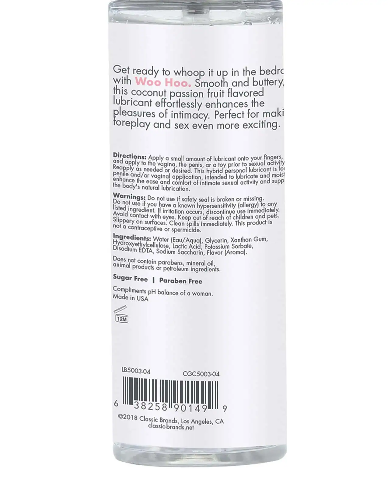 CGC Woo Hoo Flavored Personal Lubricant - 4.4 oz Coconut Passion - Image 4