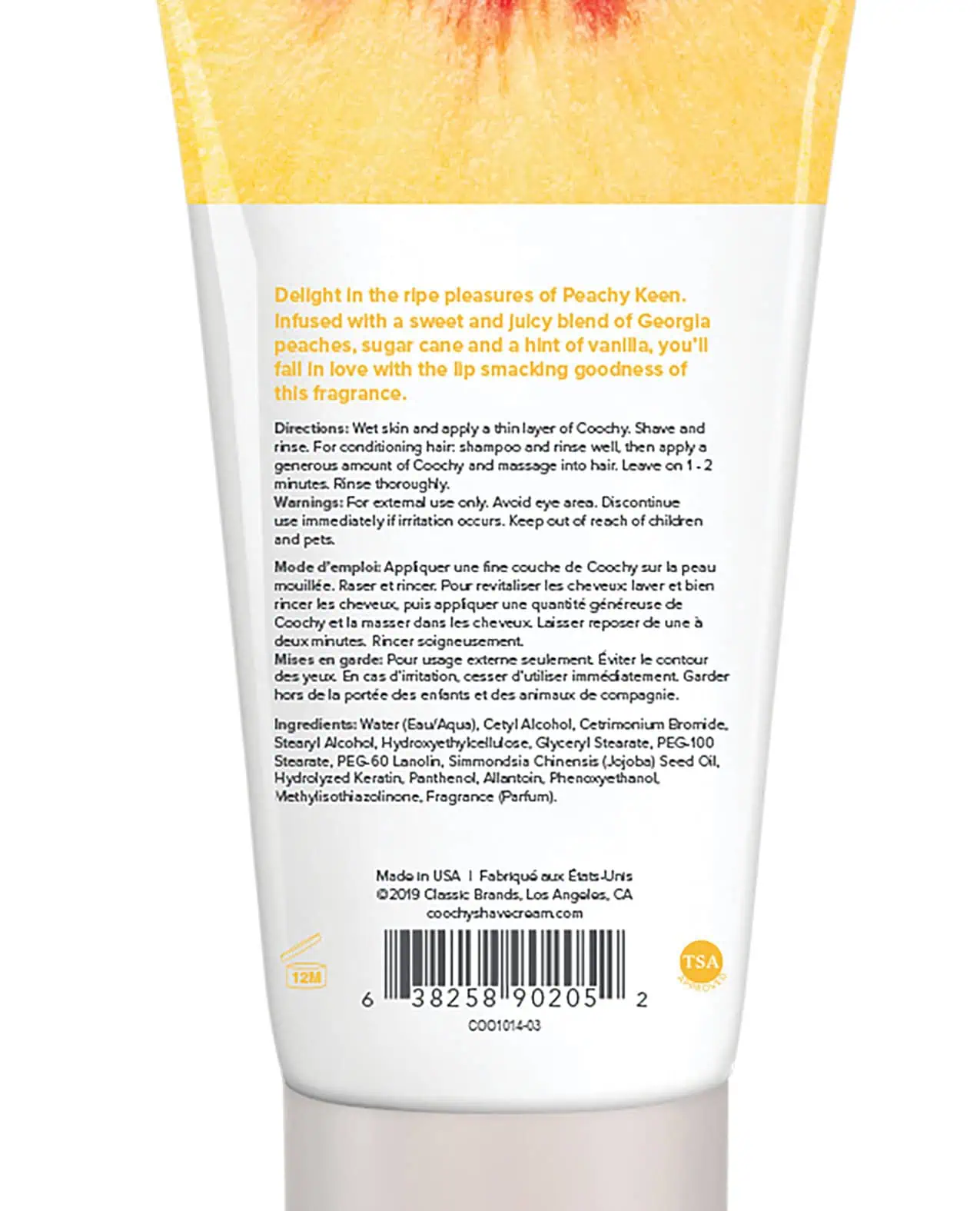 COOCHY Shave Cream - 3.4 oz Peachy Keen - Image 3