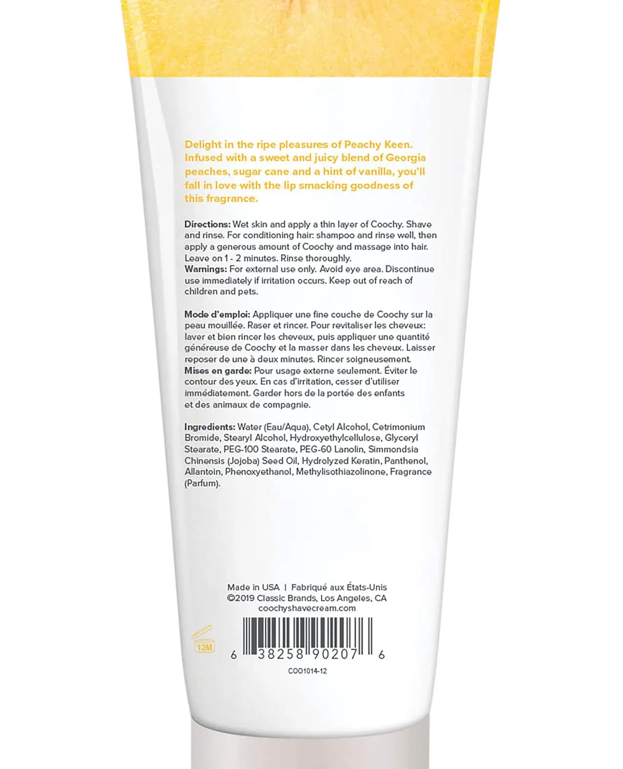 COOCHY Shave Cream - 12.5 oz Peachy Keen - Image 2