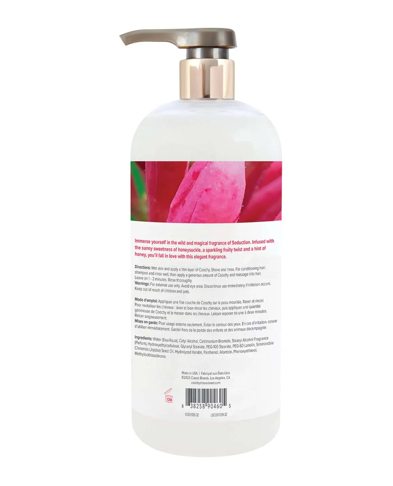 COOCHY Seduction Shave Cream - 12.5 oz Honeysuckle/Citrus - Image 4