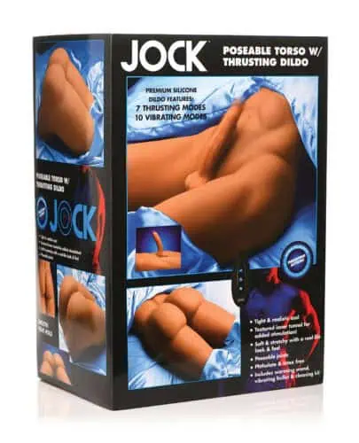 Curve Toys Jock Poseable Torso w/Thrusting Dildo