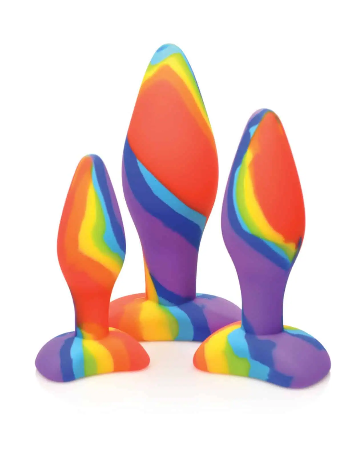 Curve Toys Simply Sweet  Rainbow Silicone Butt Plug Set - Image 2