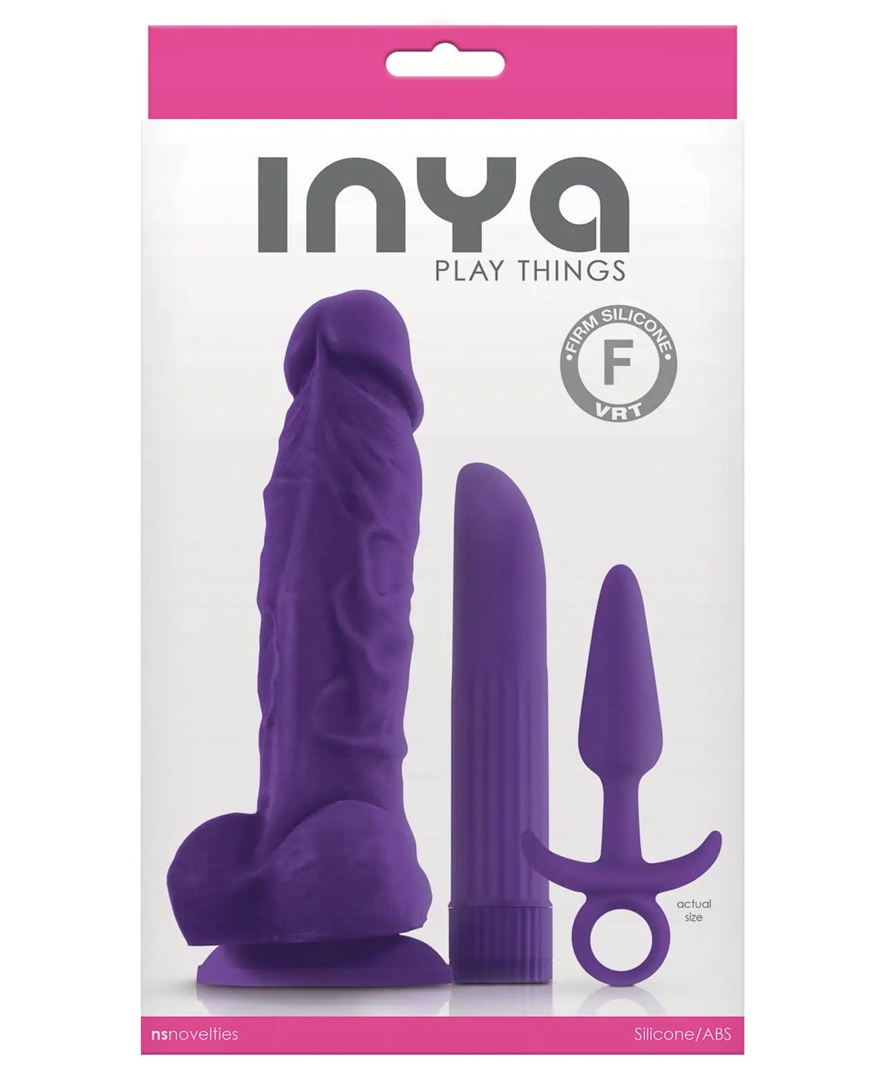 INYA Play Things Set of Plug, Dildo & Vibrator - Purple - Image 3