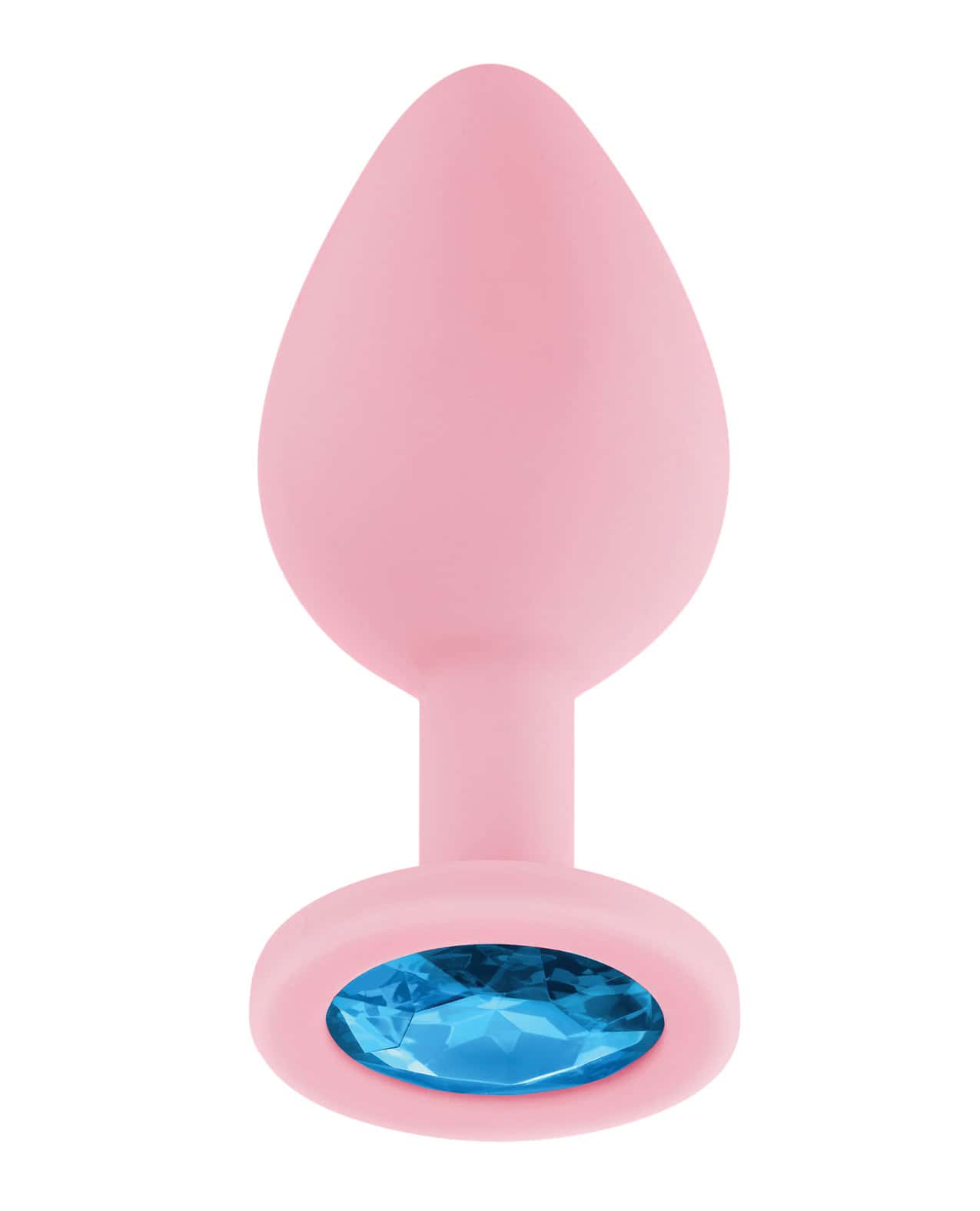 Buy Luv Inc. Jeweled Silicone Butt Plug w/Three Stones - Medium Light Pink 